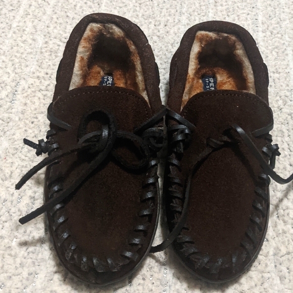 Sperry Other - Kids Sperry Suede Leather Moccasins Fur lined